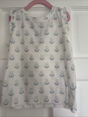 SPLENDID White Top with Blue Floral Print